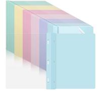 48 PCS Pastel Plastic Report Covers with 3 Prongs Clear Front Presentation Folders 3 Prong Folders for Resume Portfolio Document Report Letter Proposal School Classroom Office Supplies (Pastel)