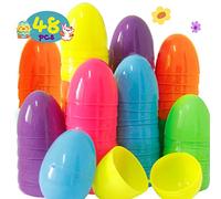 48 Pcs Plastic Eggs to Fill Easter Empty Colorful Bright Fillable Eggs with 6 Colours for Egg Hunt,Easter Party,Suprise Egg and Party Favor