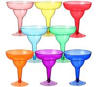 48 Pcs Plastic Margarita Cup Disposable Margarita Glasses Cocktail Drinking Party Decorations 12 oz Assorted Colors Clear Plastic Shot Glasses Mexican Theme Neon Cups for Wine Martini Drink, 8 Colors