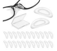 48 Pcs Silicone Nose Pads for Glasses Stick on,D Shape Stick on Anti-Slip Soft Silicone,Adhesive Nose Pads Glasses Nose Pad for Glasses,Sunglasses and Eyeglasses,16 x 7 x 1 mm(White)