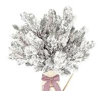 48 Pcs Snowy Artificial Pine Needles Branches Twigs 27cm Fake Frosted Pine Picks Greenery Stems Christmas Pine Tree Pick Winter Faux Fir Pine Sprays Twig for Crafts Wreaths Garlands Flower Arrangement