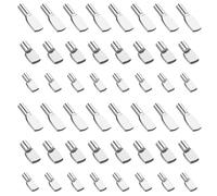 48 PCS Spoon Shape Bookshelf Peg Shelf Pins Shelf Support Pegs Spoon Shape 5/6/7mm Kitchen Cupboard Pegs Brackets Kit for Shelves Brackets Pin Holders Peg Silver Steel Tab for Kitchen Furniture Closet