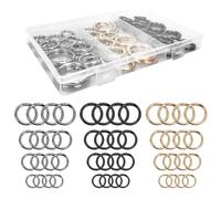 48 Pcs Spring O Rings Round Metal Spring Zinc Alloy Gate O Ring Round Carabiner Clip Key for Handbag Keychain Craft DIY Keys, (20mm, 24mm, 27mm, 33mm)