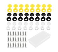 48 Pcs Stainless Steel Car Number Plate Screws and Caps, License Plate Screw Caps, Car License Pla-te Fixing Devices, Number Pl-ate Fixings, 24pcs 13mm Screw Cap with 24pcs screws