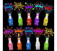 48 PCS Super Hero Party Favors Hero Theme Finger Lights for Kids Bulk Glow in the Dark LED Light Up Toys for Treasure Box Treat Goodie Bags Stuffers Classroom Prizes Superhero Birthday Party Supplies