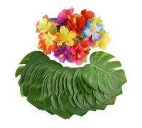 48 Pcs Tropical Party Decoration Supplies,8 Inch Artificial Palm Leaves Faux Plants Centerpieces for Hawaiian Luau, Birthday, Summer Theme Decor