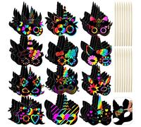 48 Pcs Unicorn Scratch Cards for Kids Rainbow Spring Scratch Crafts 12 Styles Scratch Off Unicorn Party Favors for DIY Crafts Home Decoration Art Project Games