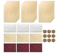 48 Pcs Vintage Writing Paper and Envelopes,Letter Writing Set with 9 Vintage Envelopes,30 A5 Letter Paper,9 Wax Seal Stickers for Love Letters Birthday Wedding Invitation Birthdays Greeting Cards