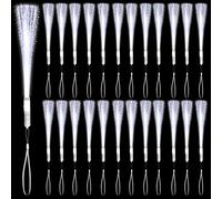 48 PCS White Glow Fiber Wands Sticks LED Light Wands 3 Modes Flashing Fiber Optic Light Rod Bulk Fiber Optic Wands for Wedding July 4th Halloween Christmas