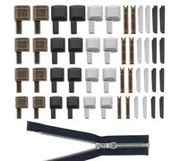 48 PCS Zipper Repair Kit,4 Sizes 3 Color Metal Zipper Latch Slider Retainer,Zip Repair Kit #3#5#8#10,Zipper Replacement Insertion Pin,Zip Repair Kit Uk,Bottom Zipper Stop for Coats Jacket Repair