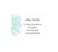 48 Personalized Home Tree Return Address Labels - Custom Text Print Stickers for Wedding Envelopes, Business, Product Labels - Rec 002