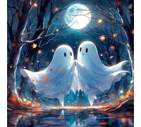 48 Piece Jigsaw Puzzles for Adults Moon Ghost, Fun Challenges, Educational Games, Difficult Jigsaw Puzzles for Adults, Puzzle 48 Pieces