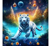 48 Piece Jigsaw Puzzles for Adults Space Animal Tiger, Educational Games, Impossible Hard Difficult Challenging, Relaxation Jigsaw Puzzles for Adults 48 Pieces 7.9x7.9 inch