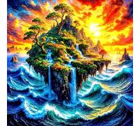 48 Piece Jigsaw Puzzles for Adults Sunrise Ocean Islands, Educational Games, Impossible Hard Difficult Challenging, Relaxation Jigsaw Puzzles for Adults 48 Pieces 7.9x7.9 inch
