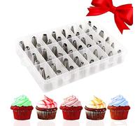 48-Piece Numbered Piping Tips, Cookie Icing Tips, Cookie Decorating Kit, Cake Decorating Tips for Cupcakes Cookies, Cake Supply Master Decorating Tip Set