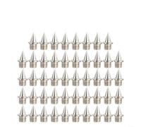48-Piece Steel Track & Field Spike Replacements for Running, Cross Country, and Trail Use - 6.4mm Needle Tips, 1/4-Inch Thread, Silver/Gold Opti(Silver)