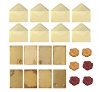 48-Piece Vintage Writing Paper and Envelopes Set with Wax Seal Stickers | Includes 16 rose letter sheets, 16 envelopes and 16 wax seal stickers; for letters, greetings, journals and gift wrapping