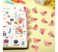 48 Pieces Adhesive Tabs Designer Accessories Monthly Tabs Planner Stickers Decorative Monthly Index Tab for Office Study Planners Organizations (Rose Gold)