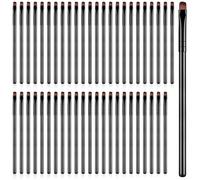 48 Pieces Black Flat Eyeliner Eyebrow Concealer Brush Small Eyeshadow Lip Smudge Makeup Brush Synthetic Precision Crease Brushes Beauty Makeup Tool for Concealing Blending Setting Buffing