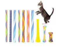 48 Pieces Cat Spring Toys Set, Colorful Cat Spring Toy Cat Tube Toy Interactive Cat Toy for Indoor Cats, Playful Flexible Cat Plastic Coil Spiral for Kittens to Swat, Bite, Hunt(Random Color)