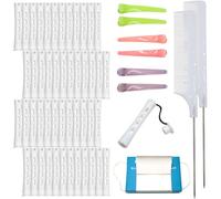 48 Pieces Cold Wave Hair Perm Rods with 2 Steel Pintail Combs 350 Perm Papers 6 Duck bill Clips Curling Rollers for Salon Home Hairdressing Hair Styling