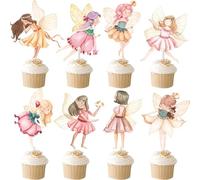 48 Pieces Fairy Cupcake Toppers Wing Angel Cake Decorations for Fairy Party Decorations Supplies