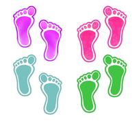 48 Pieces Footprints Bulletin Board Cutouts, Colorful Footprints Cutouts for Bulletin Board Colorful Feet Cutout for Classroom Decoration DIY Craft Project