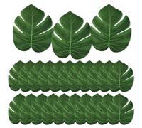 48 Pieces Green Monstera Leaves, Artificial Palm Leaves, 3 Size Tropical Leaf Plant Decor, Fake Leaf Plant Decor for Jungle Safari Beach Hawaiian Luau Theme Birthday Party Table Wall Decorations