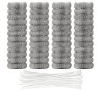 48 Pieces Lint Traps Washing Machine Stainless Steel Lint Snare Traps Laundry Mesh Washer Hose Filter with 48 Pcs Cable Tie