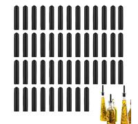 48 Pieces Liquor Pour Spouts Covers Black Silicone Bottle Cap Pourer Cap Rubber Bottle Pourer Cover for Spirits Oil Pourer Tapered Spout Wine Oil Coffee Vinegar