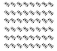 48 Pieces Metal Pencil Sharpener Small Handheld Pencil Sharpener Blades Manual Pencil Sharpeners with Single Hole, Rectangular Pocket Sharpener for Colored Graphite Pencils Crayons Jumbo