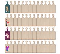 48 Pieces Mini Wooden Cutting Board With Handle Paddle Small Cheese Chopping Kitchen Board Wooden Cooking Serving Charcuterie Board For Kitchen Decor Crafts Diy (9.5 * 3.5 Inches) Natural