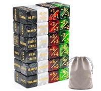 48 Pieces MTG Counter Token Dice Counters Keyword Counters Life Counter Tokens Dice Buff Tokens Compatible with Magic Card Game Accessories CCG Creature Stats (Green&red)