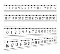48 Pieces Number Line 0 to 30 Student Desk Number Lines Laminated Number Line Strips for Classroom Desks Math Class Decoration (Black)