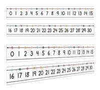 48 Pieces Number Line 0 to 30 Student Desk Number Lines Laminated Number Line Strips for Classroom Desks Math Class Decoration (Boho)