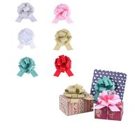 48 Pieces Pull Bows for Gift Wrapping, Large 6 Inch Gift Wrapping Bows with Ribbon for Birthday, Christmas, Wedding and Party,Big Bows for Presents (8 Pieces per Color)
