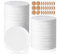 48 Pieces Sublimation Coasters, GOH DODD Glossy Ceramic Tiles Glazed Blanks with Cork for DIY Alcohol Ink Heat Transfer Painting Housewarming Gifts Wedding Arts Crafts School Education, Round, 4 Inch