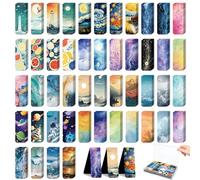48 Pieces Unique Magnetic Bookmarks Magnet Page Markers - Book Marks for Reading Women & Men with Storage Boxes - Cute Magnet Bookmark Clips for Reading Pleasure