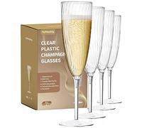 48 Plastic Champagne Flutes, Clear Disposable Plastic Champagne Glasses Reusable Wine Cocktail Cups for Home Daily Life Party Wedding Toasting Drinking Birthday,New Years Eve Party Supplies 2025