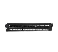 48 Ports Empth Patch Panel Blank Rack Mounted with Rear Cable Management Arm Black for Cabinet Cat 5e/Cat 6/Cat 6A UTP/FTP Unshielded/Shielded Keystone