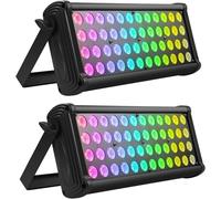 48 RGB 3 in 1 LED Wallwasher Light Bar, Stage Disco Lights, Strobe Spotlight Effects for DJ Party Wedding Halloween Christmas, 2 Piece