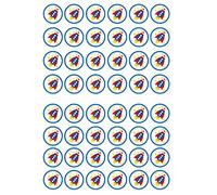 48 Rockets Edible Wafer Paper Mini Cupcake Toppers, Cake Pops, Cookies
