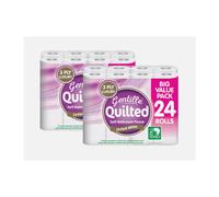 (48 Rolls ( 2 packs of 24)) Gentille Quilted Toilet Rolls 3ply Luxury Soft Strong Tissue