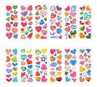 48 Sheets Colourful Heart Stickers,Self-Adhesive Valentine's Day Gift Stickers,Valentine's Day Love Heart Sticker,for Craft Projects,Scrapbooking,Envelope Decorations