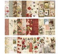 48 Sheets Floral Scrapbook Paper，6x6 Inch Vintage Patterned Craft Paper for Scrapbooking, Card Making, Decoupage and DIY Projects 24 Unique Designs. (Flower B)