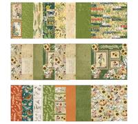 48 Sheets Floral Scrapbook Paper，6x6 Inch Vintage Patterned Craft Paper for Scrapbooking, Card Making, Decoupage and DIY Projects (Flower A)