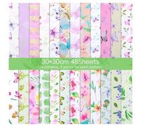48 Sheets Scrapbook Paper 12x12 in Double Sided Decorative Paper for Scrapbooking Card Making 24 Designs Spring Floral Patterned Craft Papers for Junk Journals DIY Cards Album Decoration