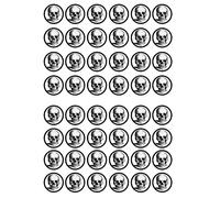 48 Skulls Halloween Spooky Edible Wafer Paper Mini Cupcake Toppers, Cake Pops, Cookies