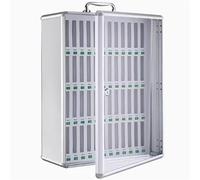 48-Slot Cell Phone Locker - Silver Cell Phone Storage Cabinet for Classrooms, Offices & Exam Rooms | Secure, Durable & Space-Saving Solution for Device Management