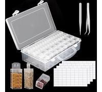 48 Slots 2 Types Seed Box with 64 Label Stickers and Tweezers Seed Storage Box Seed Boxes & Organisers Seed Organiser Suitable for Vegetable Seeds Flowers Fruits Seeds(48 Slots)